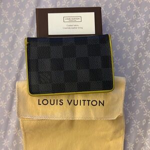 Louis Vuitton Black and Green Checkered Wallet